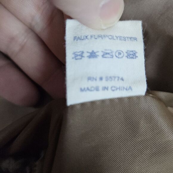 Simply Southern Women's Size S Sherpa Full Zip Vest Mottled Brown Faux Fur - Picture 9 of 15